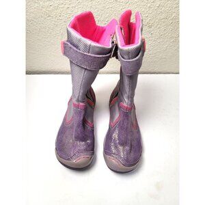 Plae Camille Girl Sparkle Purple & Pink Winter Boots & Closure Size 9